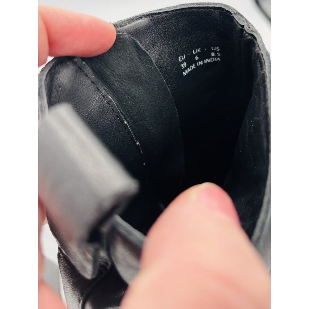 ASRA Black Leather Women’s Block Heel Ankle Boots Sz EU 39 US 8.5 - Picture 5 of 6